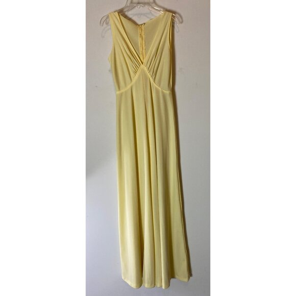 Vintage Yellow Lace & Satin Maxi Dress With Lace Jacket Size 9/10 - Picture 3 of 16